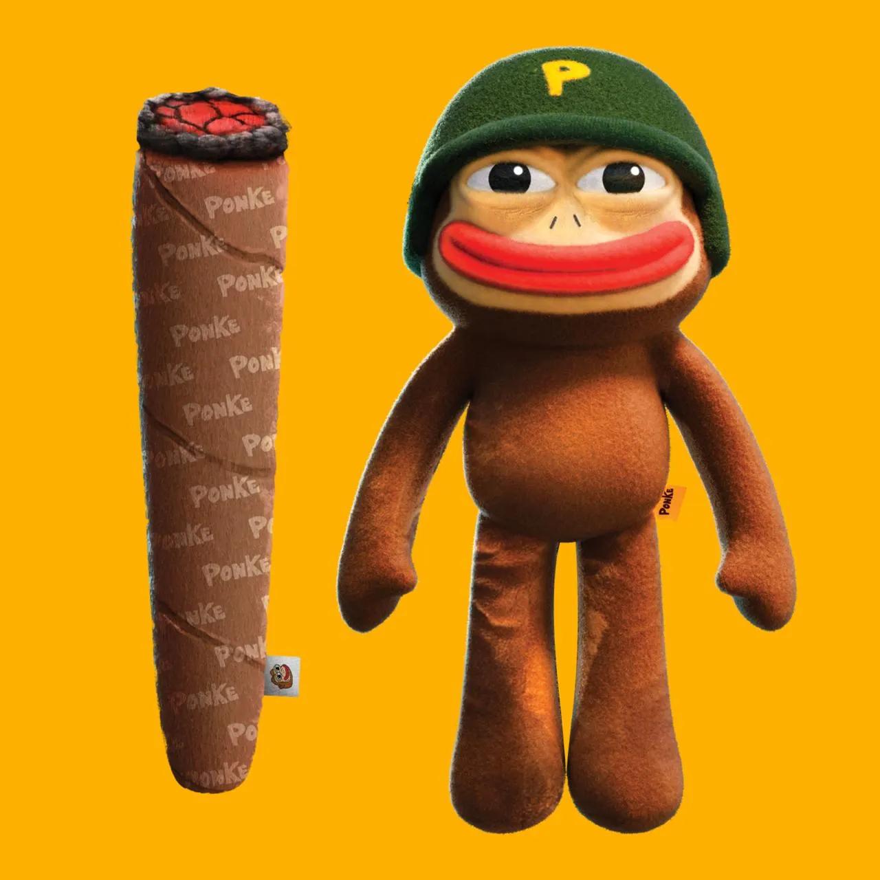 Ponke plush with blunt
